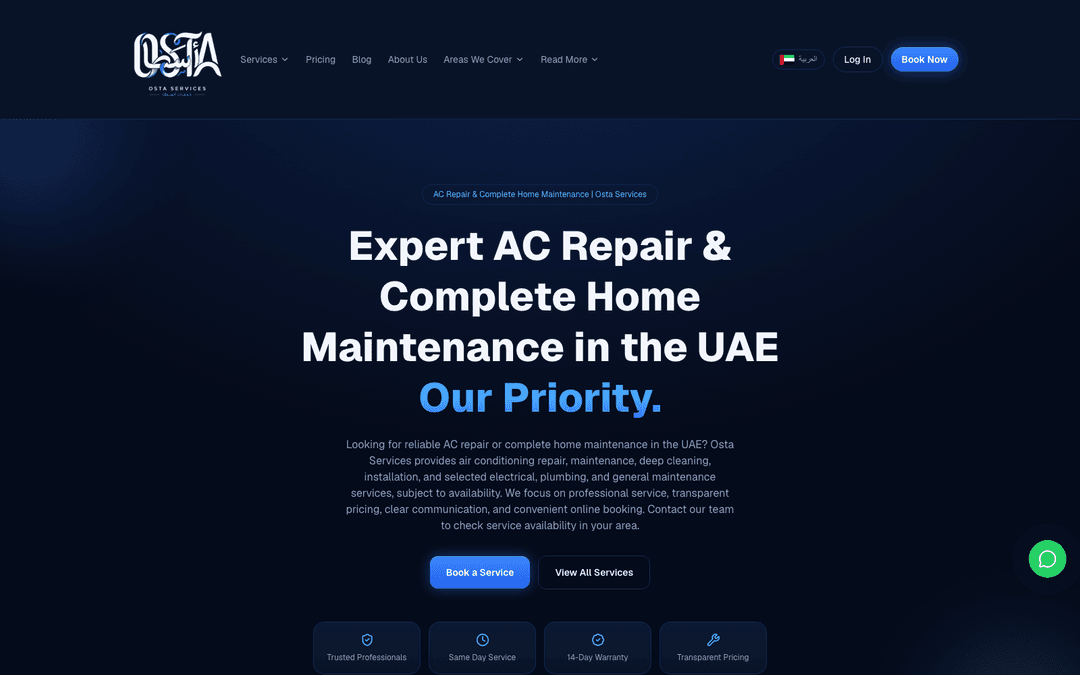 OSTA Services website and online booking
